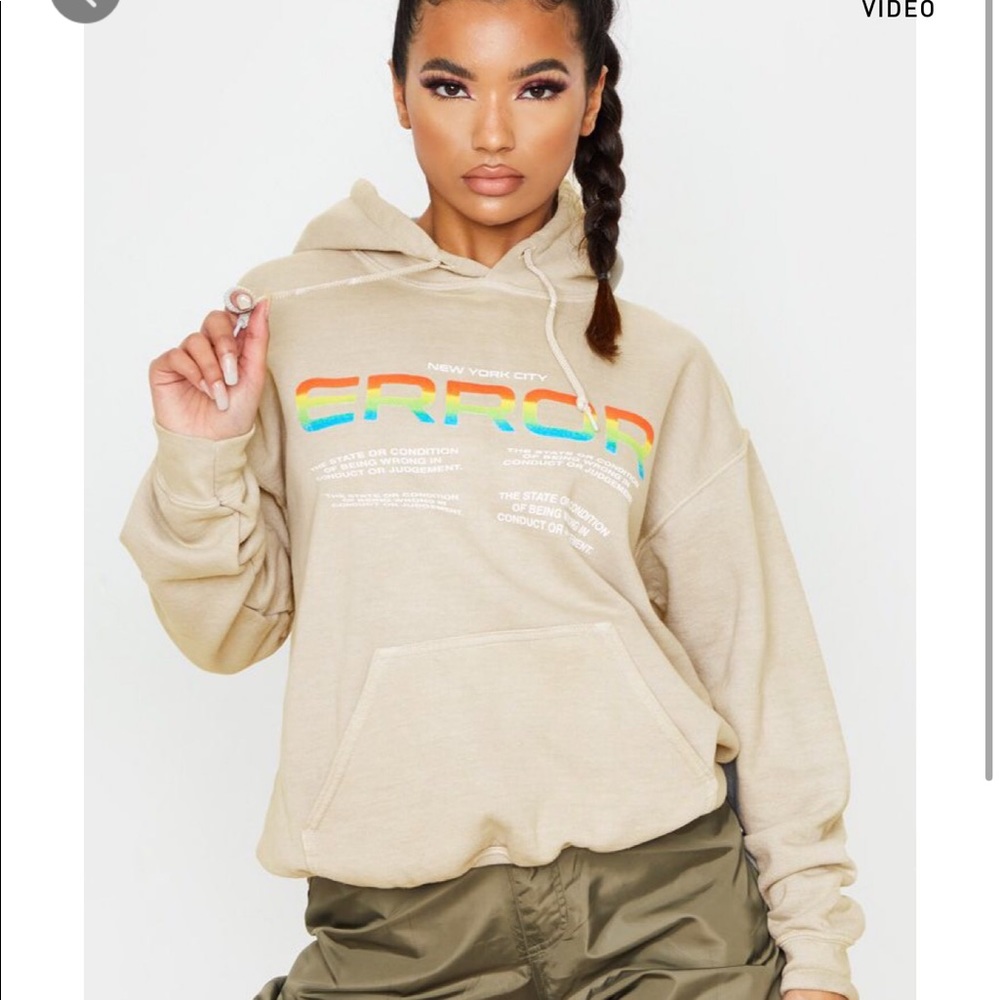 Pretty Little Thing Error Slogan Hoodie